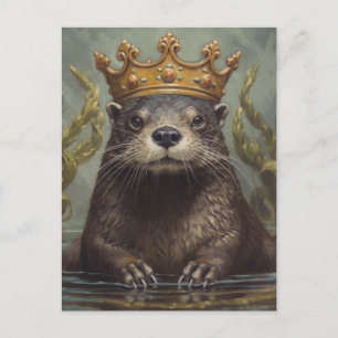 Carte Postale Otter dans une couronne