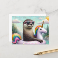 Otter sur un flotteur de licorne
