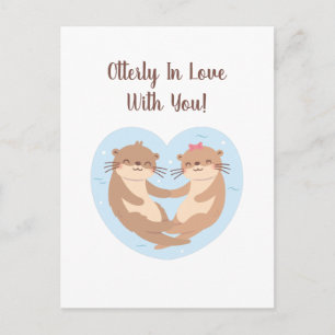 Carte Postale Otterly En Amour Avec Toi, mignon Otter Love Pun