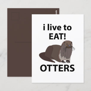 Carte Postale Otters Je Vis Manger Des Otters Drôle