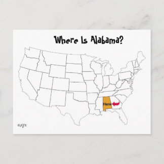 Carte Postale Où Est L'Alabama ?