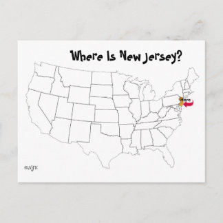 Carte Postale Où Est Le New Jersey ?