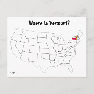 Carte Postale Où Est Le Vermont ?