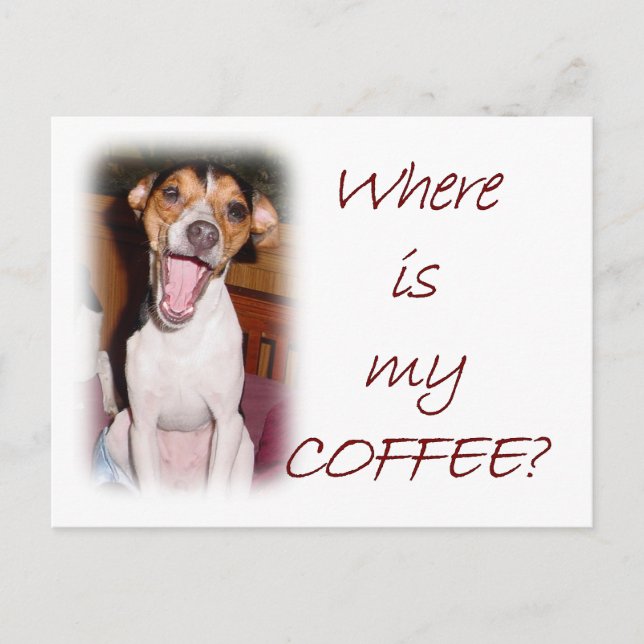 Carte Postale Où est mon café ? (Devant)