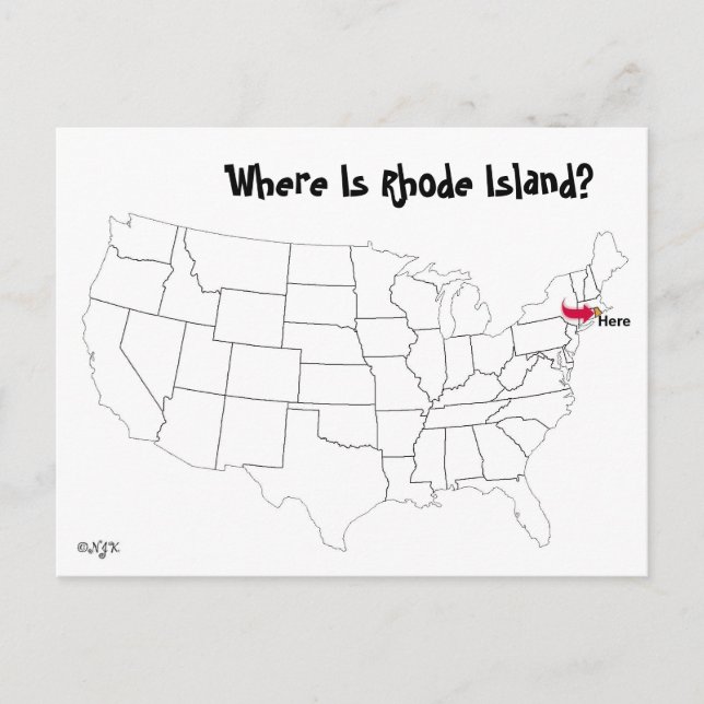 Carte Postale Où Est Rhode Island ? (Devant)