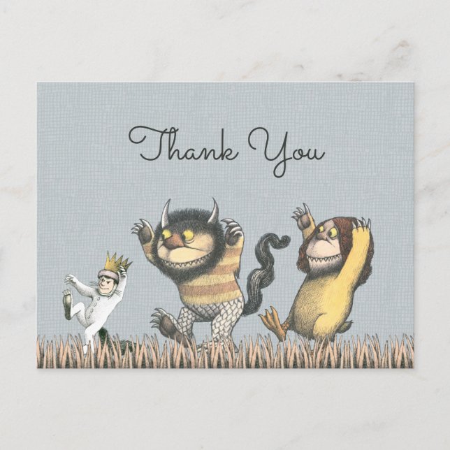 Carte Postale Où les choses sauvages sont Anniversaire Merci (Devant)