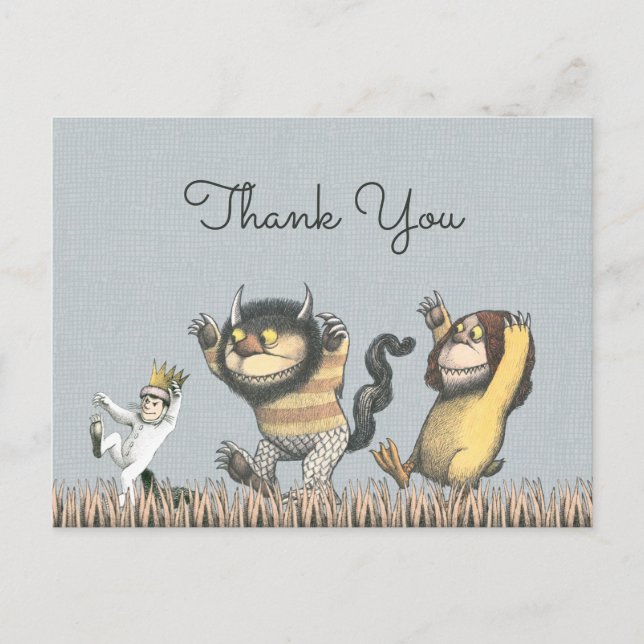 Carte Postale Où les choses sauvages sont le Merci d'anniversair (Devant)