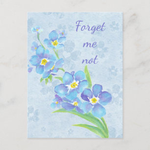 Carte Postale Oubliez-moi pas Custom Watercolor Garden Flower