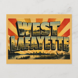 Carte Postale Ouest Lafayette Indiana River Prairie Zone humide 