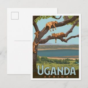 Carte Postale Ouganda Afrique Voyage Vintage 
