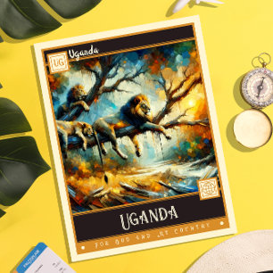 Carte Postale Ouganda Peinture Vintage
