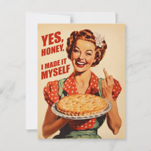 Carte Postale Oui, chérie, je l'ai fait moi-même Retro Vintage S