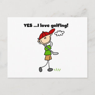 Carte Postale Oui j'adore le golf