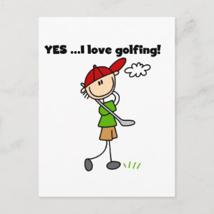 Carte Postale OUI J'adore les T-shirts et Cadeaux de Golf