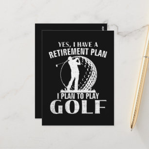 Carte Postale Oui j'ai un plan de retraite Golf drôle golfeur
