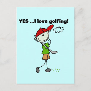 Carte Postale OUI J'aime les T-shirts de golf et les cadeaux