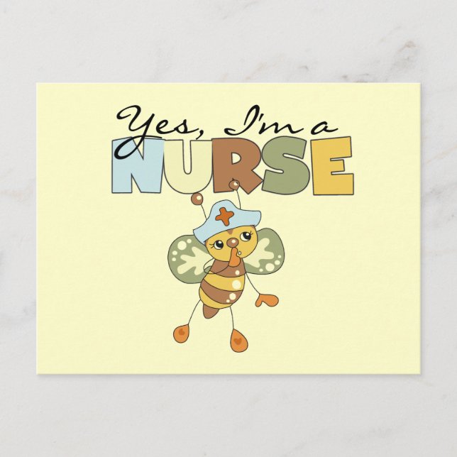 Carte Postale OUI, je suis infirmière T-shirts et cadeaux (Devant)