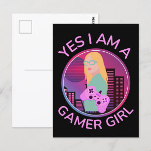 CARTE POSTALE OUI JE SUIS UNE FILLE DE JEUX