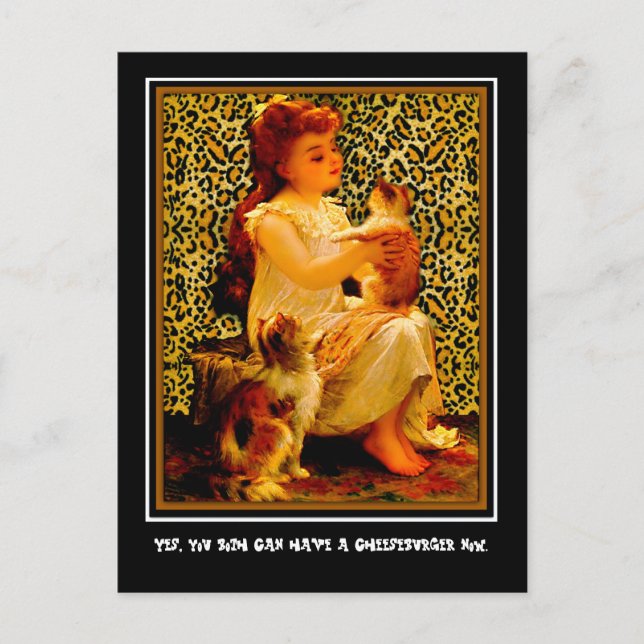 Carte Postale Oui, vous pouvez avoir un cheeseburger maintenant. (Devant)