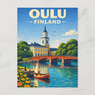 Carte Postale Oulu Finland Voyage Vintage Scandinave