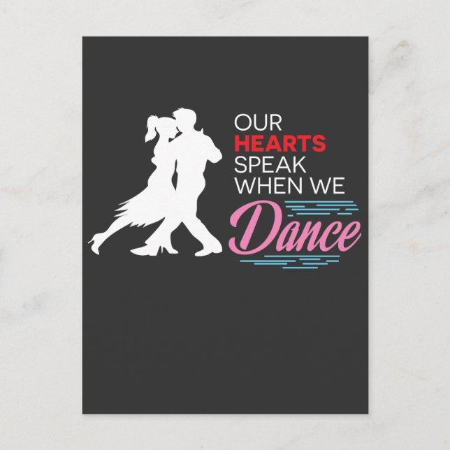 Carte Postale Our Hearts Speak When We Dance Salsa Dancing (Devant)