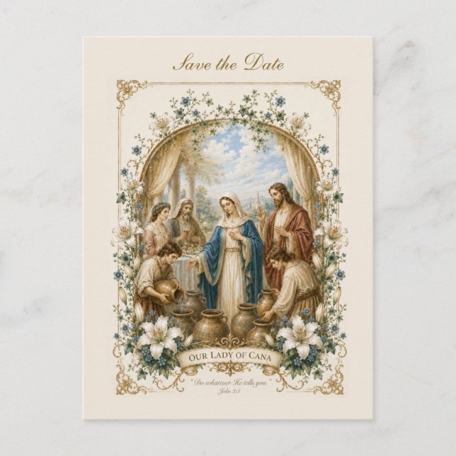 Carte Postale Our Lady of Cana Save the Date Wedding (Devant)