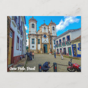 Carte Postale Ouro Preto, Minas Gerais, Brasil, Eglise