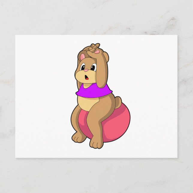 Carte Postale Ours à la forme avec ballon d'exercice.PNG (Devant)