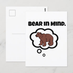 Carte Postale Ours à l'esprit – Dessin humoristique d'un ours av