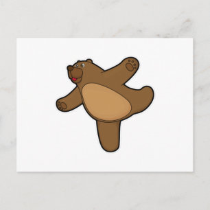 Carte Postale Ours à l'exercice de yoga en étirement