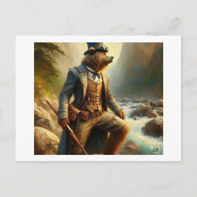 Carte Postale Ours à vapeur, (Devant)