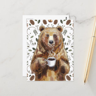 Carte Postale Ours Au Café