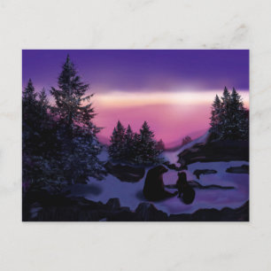 Carte Postale Ours avec moi Terre-Neuve Ours