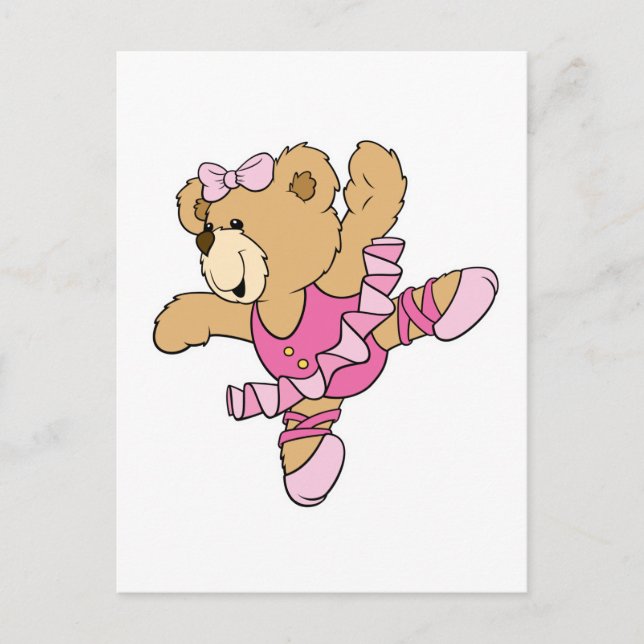 Carte Postale Ours Ballerina mignon (Devant)