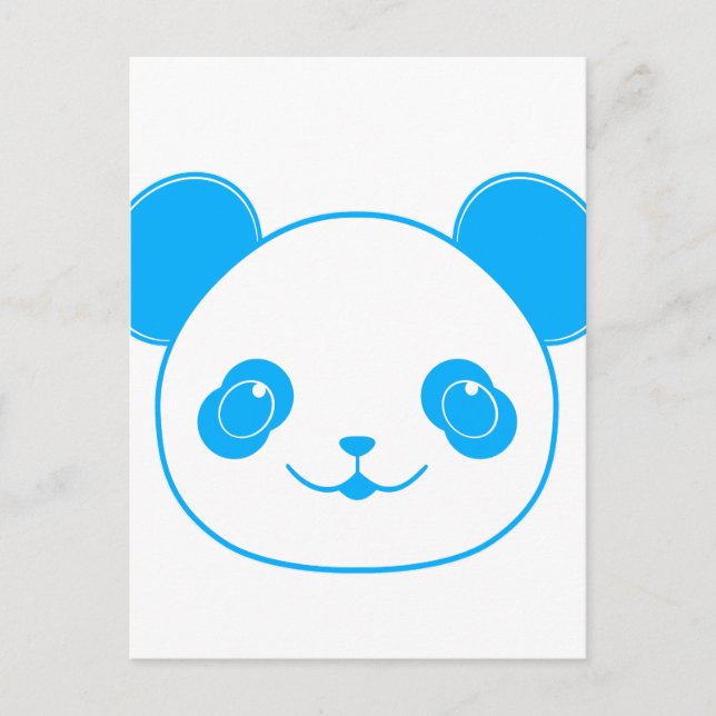 Carte Postale Ours bleu Kawaii Panda (Devant)