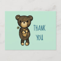 Ours Brown mignon avec Merci Fleur Jaune