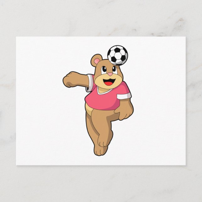 Carte Postale Ours comme joueur de football avec Soccer.PNG (Devant)