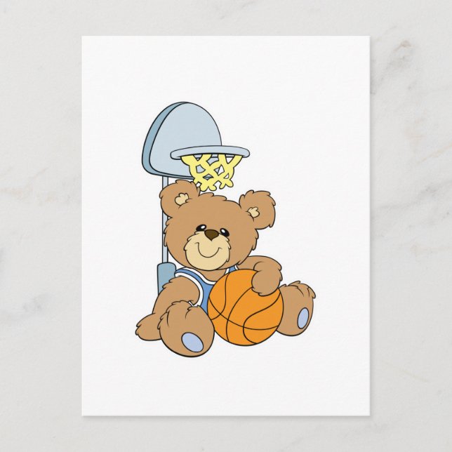 Carte Postale Ours de basketball mignon (Devant)