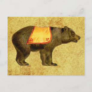 Carte Postale ours de cirque vintage
