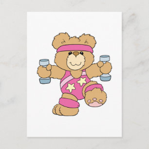 Carte Postale Ours de fitness d'exercice mignon