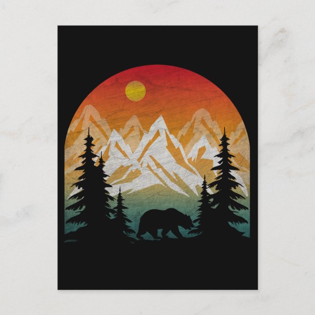 Carte Postale Ours de la nature vintage (Devant)