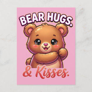 Carte Postale Ours de la Saint-Valentin mignon – Câlins et baise