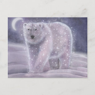 Carte Postale Ours de nuit Ours polaire Imaginaire Faune Art