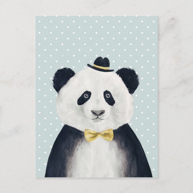 Carte Postale Ours de panda aquarelle (Devant)