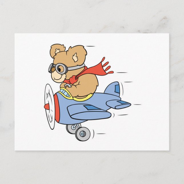 Carte Postale Ours de pilote idiot (Devant)