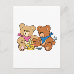 Carte Postale Ours de pique-nique mignons