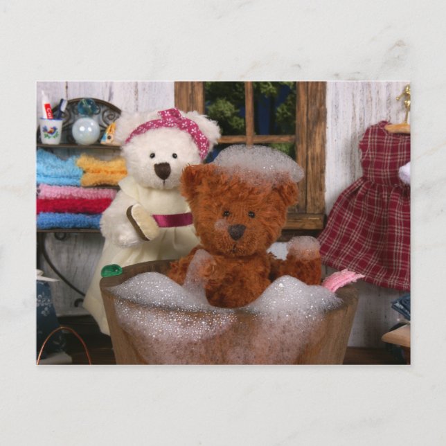 Carte Postale Ours Dinky : Jour du Bain (Devant)