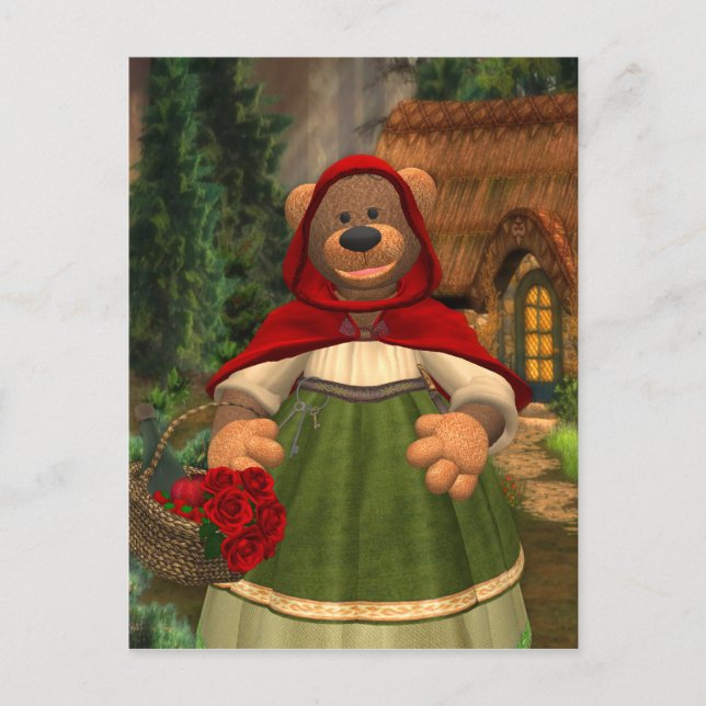 Carte Postale Ours Dinky : Petit Casquette rouge (Devant)