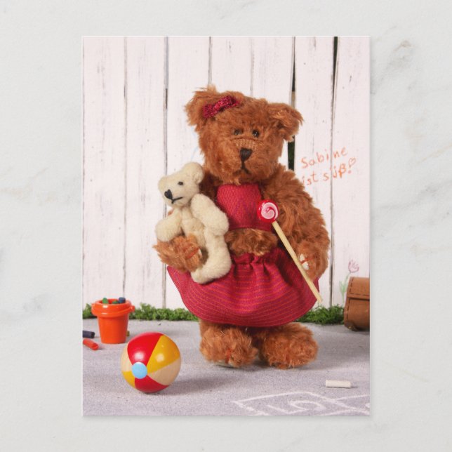 Carte Postale Ours Dinky : Petite Fille (Devant)
