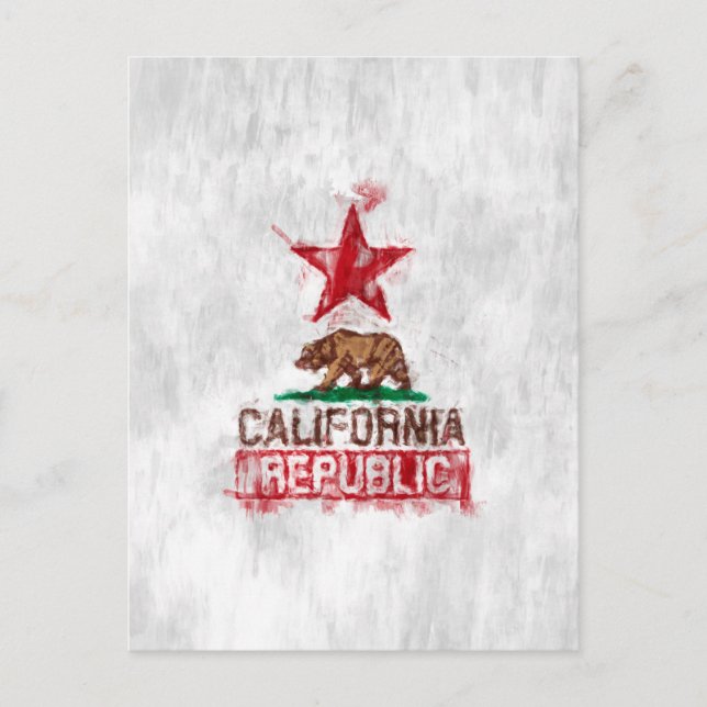 Carte Postale Ours drapeau de la République de Californie en sty (Devant)